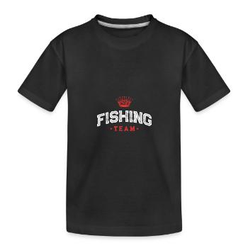 Fishing Team - Kids' Premium Organic T-Shirt - black - Front