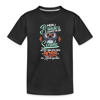 Lustiger Kindergarten Spruch Geschenk Jungs Bruder - Kinder Premium Bio T-Shirt - Schwarz - Vorne