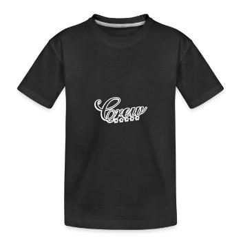 Crew Cursive Font - Kids' Premium Organic T-Shirt - black - Front