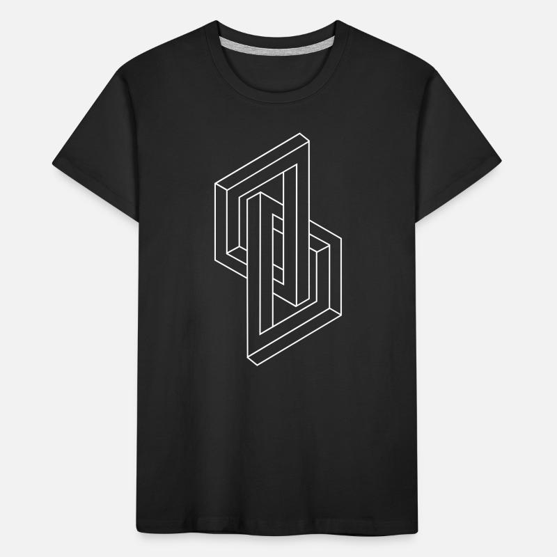 Optical Illusion - Impossible figure - Geometry Kinder Premium Bio T-Shirt