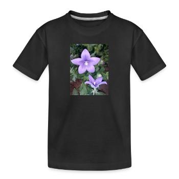 Purple flower - Kids' Premium Organic T-Shirt - black - Front