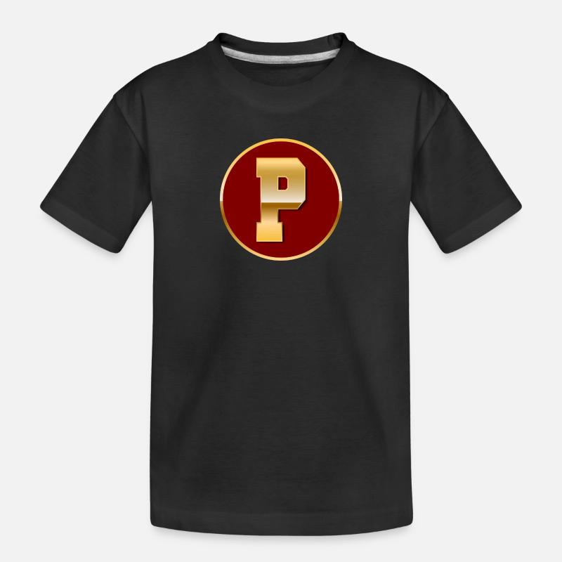 Buchstabe P - Kinder Premium Bio T-Shirt - Schwarz