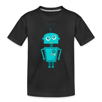 Roboter - Kinder Premium Bio T-Shirt - Schwarz - Vorne