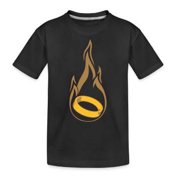 heiss brennen feuer flamme fackel heiraten ring ho - Kinder Premium Bio T-Shirt - Schwarz - Vorne