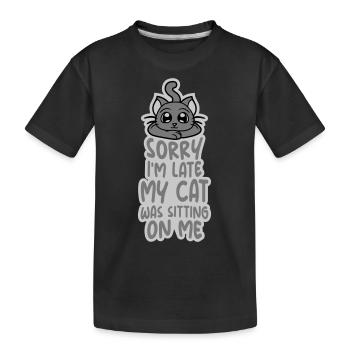 désolé chat était assis - T-shirt bio Premium Enfant - noir - Devant