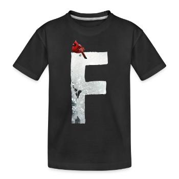 F – caractère décoratif – hiver - T-shirt bio Premium Enfant - noir - Devant
