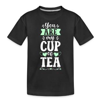 Tasse de thé vert Thés - T-shirt bio Premium Enfant - noir - Devant