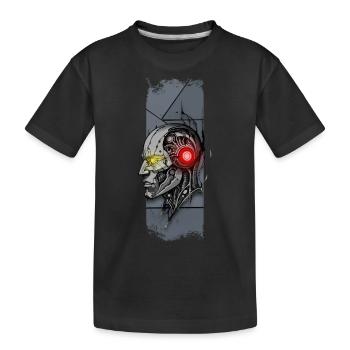 Mechanischer Verstand: Cyborg-Roboterkopf - Kinder Premium Bio T-Shirt - Schwarz - Vorne