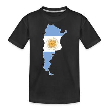 Argentinien Landkarte Flagge - Kinder Premium Bio T-Shirt - Schwarz - Vorne