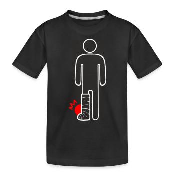 Broken leg - Kids' Premium Organic T-Shirt - black - Front