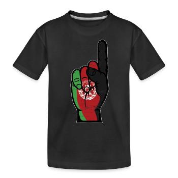 Drapeau de l’Afghanistan numéro 1 utilisé - T-shirt bio Premium Enfant - noir - Devant