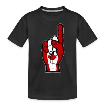 Kanada Flagge Nummer 1 used - Kinder Premium Bio T-Shirt - Schwarz - Vorne