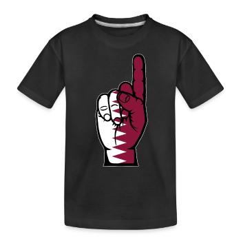 Katar Flagge Nummer 1 - Kinder Premium Bio T-Shirt - Schwarz - Vorne