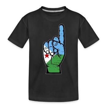 Dschibuti Flagge Nummer 1 used - Kinder Premium Bio T-Shirt - Schwarz - Vorne