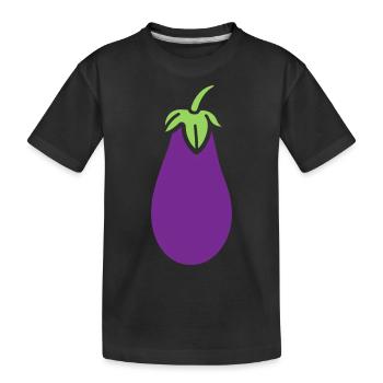 Aubergine - T-shirt bio Premium Enfant - noir - Devant