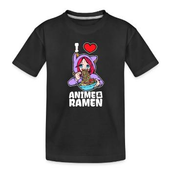 J’aime l’anime Ramen Déclaration Heart Girl Manga - T-shirt bio Premium Enfant - noir - Devant