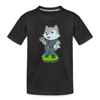 Loup Policier Menottes Police - T-shirt bio Premium Enfant - noir - Devant