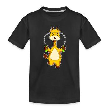 Fitness à la corde à sauter de la girafe - T-shirt bio Premium Enfant - noir - Devant