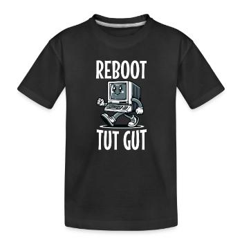 Reboot Tut Gut Administrator - Kinder Premium Bio T-Shirt - Schwarz - Vorne