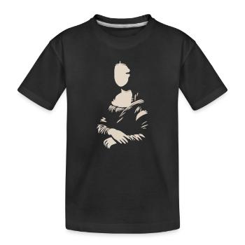 Mona Lisa (La Joconde) blank - Kids' Premium Organic T-Shirt - black - Front