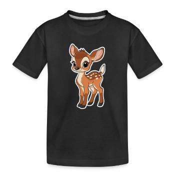 Reh - Kinder Premium Bio T-Shirt - Schwarz - Vorne