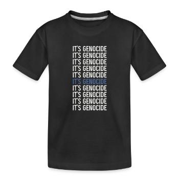 Typografische Phrase Wiederholter Völkermord - Kinder Premium Bio T-Shirt - Schwarz - Vorne