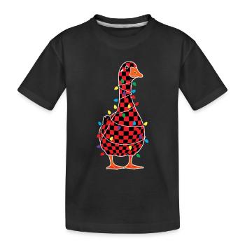 Humour Oie Noël Plaid Rouge Carreaux - T-shirt bio Premium Enfant - noir - Devant