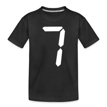 digitale_zahl_7 - Kids' Premium Organic T-Shirt - black - Front