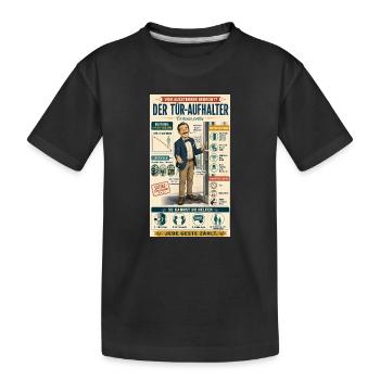 Der Tür-Aufhalter – jede Geste zählt - Kinder Premium Bio T-Shirt - Schwarz - Vorne
