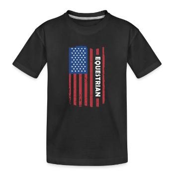 Sport Us Flag Equestrian - Kids' Premium Organic T-Shirt - black - Front