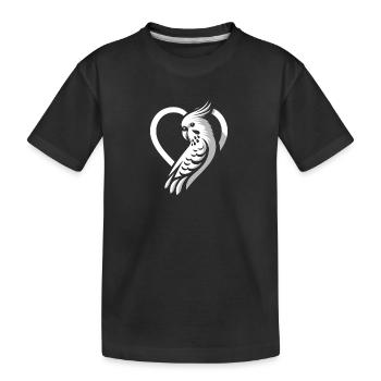 Wellensittich verliebt - Kinder Premium Bio T-Shirt - Schwarz - Vorne