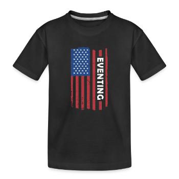 Rider Us Flag Eventing - Kids' Premium Organic T-Shirt - black - Front