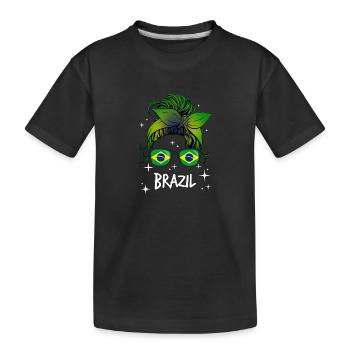 Brazil - Kids' Premium Organic T-Shirt - black - Front