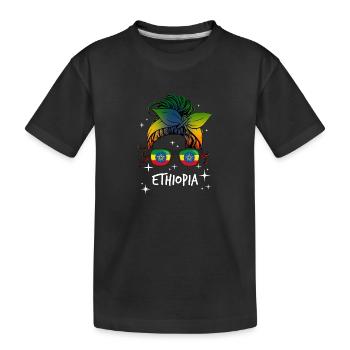 Ethiopia - Kids' Premium Organic T-Shirt - black - Front