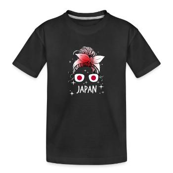 Japan - Kinder Premium Bio T-Shirt - Schwarz - Vorne
