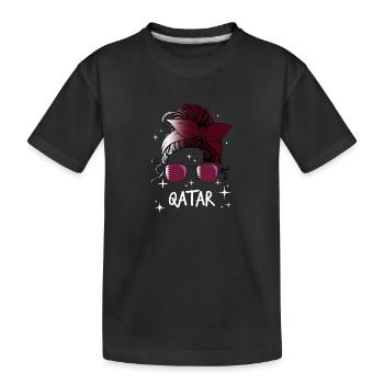 Qatar - Kids' Premium Organic T-Shirt - black - Front