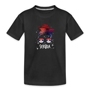 Serbien - Kinder Premium Bio T-Shirt - Schwarz - Vorne