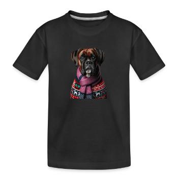 Deutscher Boxer Weihnachten - Kinder Premium Bio T-Shirt - Schwarz - Vorne