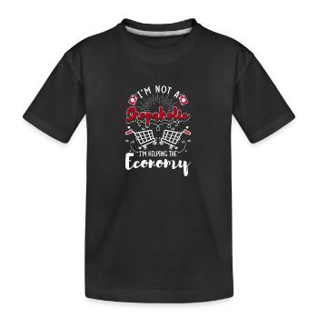 Einkauf Frau Shopping Queen Geld - Kinder Premium Bio T-Shirt - Schwarz - Vorne