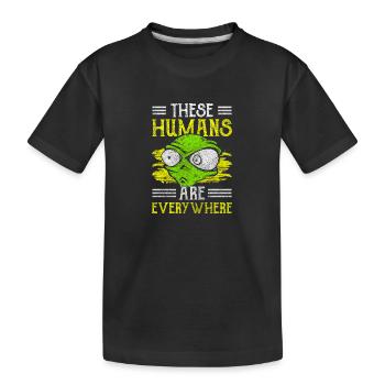 Ufo Area 51 Invasion - Kids' Premium Organic T-Shirt - black - Front