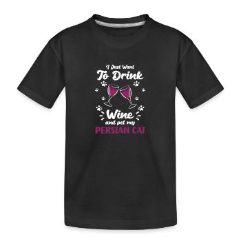 Perser Katze Katzendame Liebe Pfote - Kinder Premium Bio T-Shirt - Schwarz - Vorne