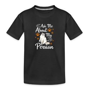 Perser Katzenfreund Katzenlady - Kinder Premium Bio T-Shirt - Schwarz - Vorne