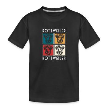 Rottweiler Gefahr Herrchen Hündin - Kinder Premium Bio T-Shirt - Schwarz - Vorne