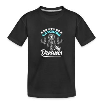 Dreaming Feathers Wishing Esotericism - Kids' Premium Organic T-Shirt - black - Front