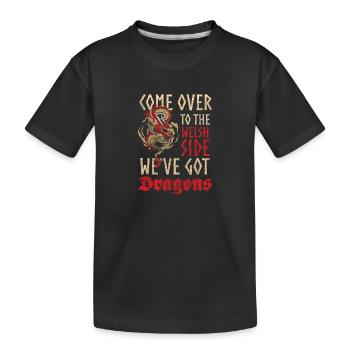 Drache Phantasie Märchen Asien - Kinder Premium Bio T-Shirt - Schwarz - Vorne