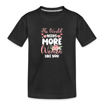 Célébration des fêtes de la Journée de la femme - T-shirt bio Premium Enfant - noir - Devant