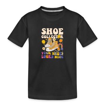Schuh Schuhliebhaber Sneaker Süchtig - Kinder Premium Bio T-Shirt - Schwarz - Vorne
