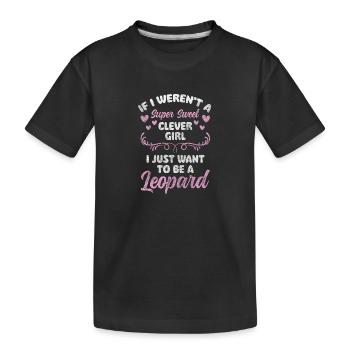 Leoparden Wildnis Katze - Kinder Premium Bio T-Shirt - Schwarz - Vorne