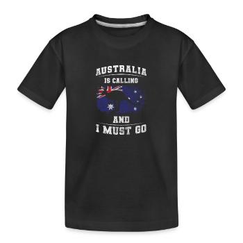 Voyage dans l’Outback Animal Kookaburra - T-shirt bio Premium Enfant - noir - Devant