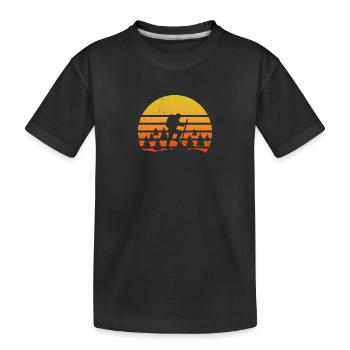 Hiking Sunset - Mountains - Kids' Premium Organic T-Shirt - black - Front
